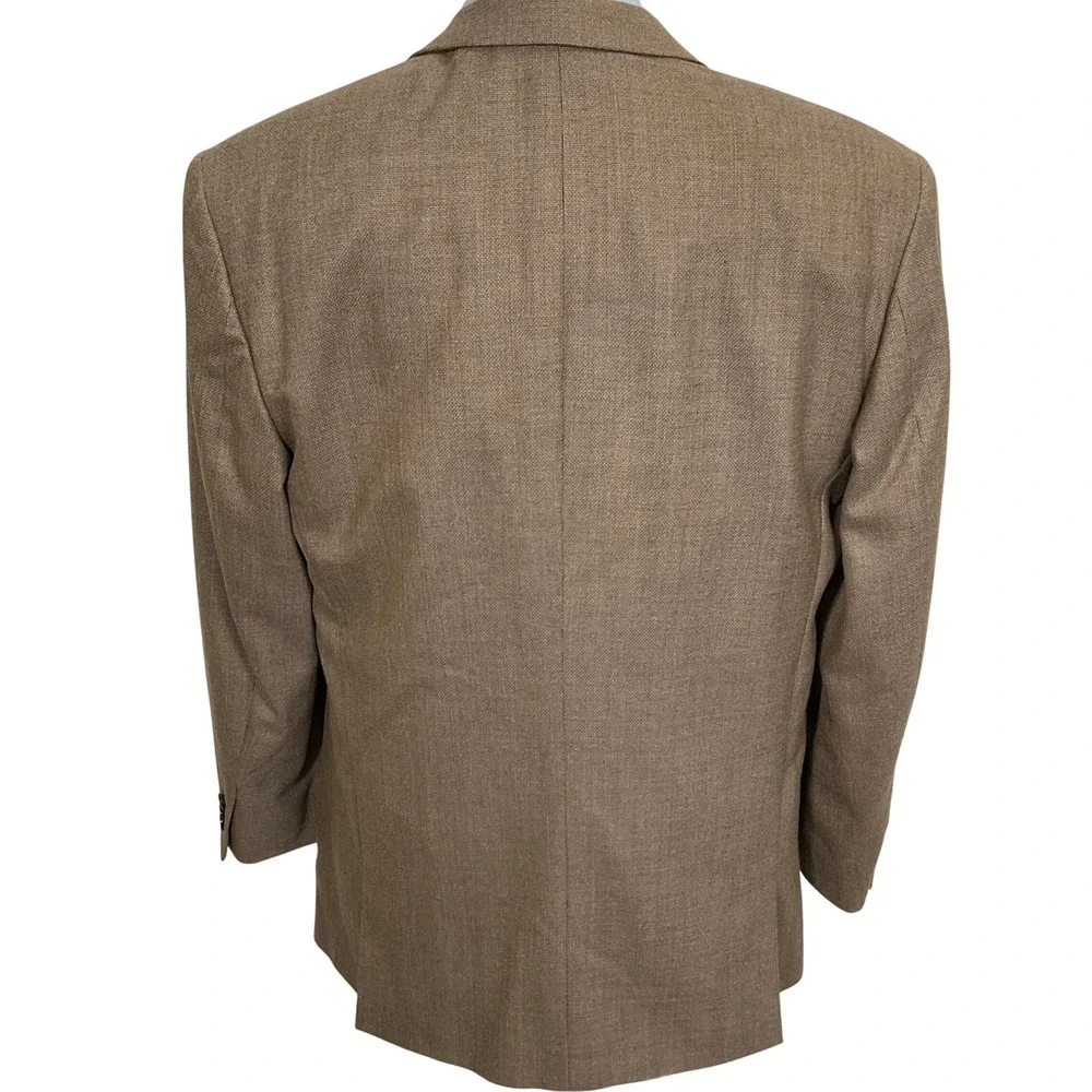 Alberto Zimi Signature Ticknors Blazer Mens‎ 40R Silk Wool Tan Sport Coat